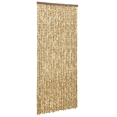 Zasłona przeciwko owadom, beż i brąz, 90x220 cm, szenil