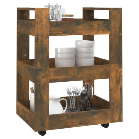 Wózek kuchenny, brązowy dąb 60x45x80 cm materiał drewnopochodny