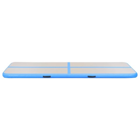 Mata gimnastyczna z pompką, 400x100x10 cm, PVC, niebieska