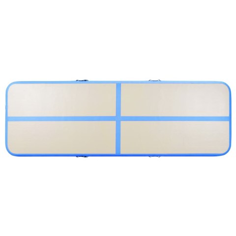 Mata gimnastyczna z pompką, 700x100x10 cm, PVC, niebieska