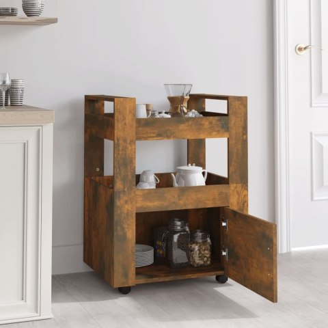 Wózek kuchenny, brązowy dąb 60x45x80 cm materiał drewnopochodny