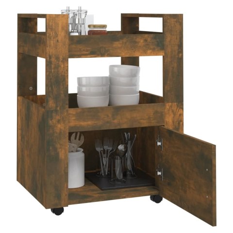 Wózek kuchenny, brązowy dąb 60x45x80 cm materiał drewnopochodny