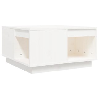 Stolik kawowy, biały, 60x61x32,5 cm, lite drewno sosnowe