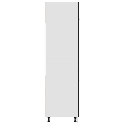 Szafka na lodówkę, czarna 60x57x207 cm, materiał drewnopochodny