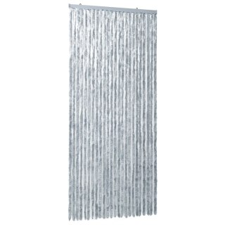 Zasłona na owady, szarość i biel, 100x220 cm, szenil
