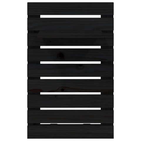 Wiszące półki nocne, 2 szt., czarne, lite drewno sosnowe