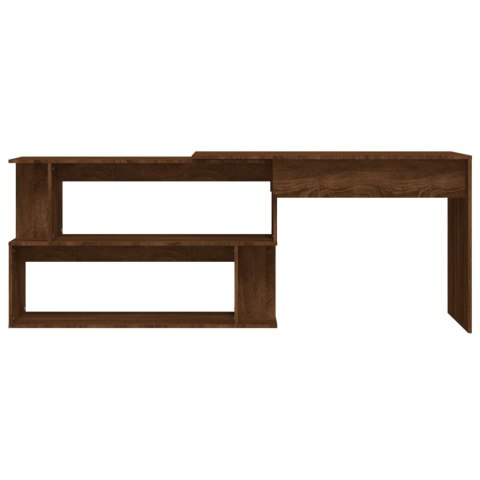 Biurko narożne, brązowy dąb, 200x50x76 cm