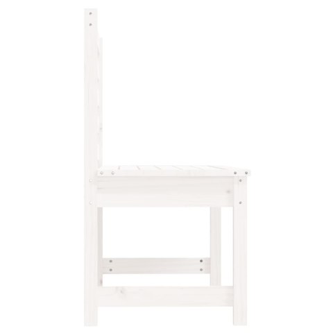 Ławka ogrodowa, biała, 109 cm, lite drewno sosnowe
