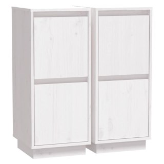 Szafki, 2 szt., białe, 31,5 x 34 x 75 cm, lite drewno sosnowe
