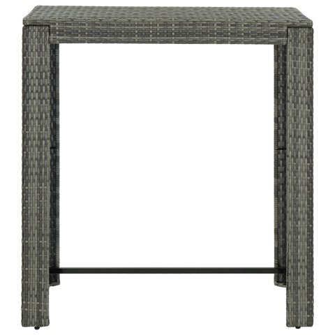 Ogrodowy stolik barowy, szary, 100x60,5x110,5 cm, polirattan