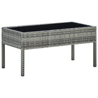 Stolik ogrodowy, szary, 75x40x37 cm, rattan PE