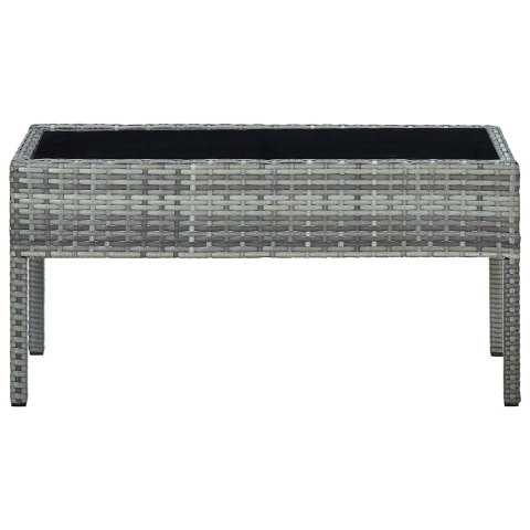 Stolik ogrodowy, szary, 75x40x37 cm, rattan PE