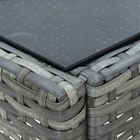 Stolik ogrodowy, szary, 75x40x37 cm, rattan PE