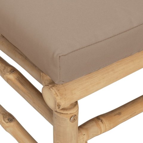 3-cz. zestaw mebli do ogrodu, poduszki w kolorze taupe, bambus