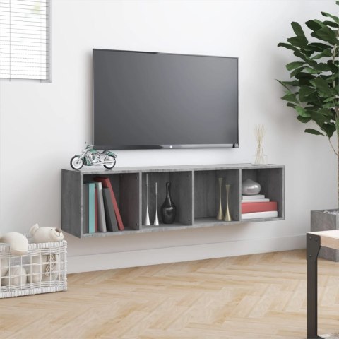 Regał na książki pod TV, szary dąb sonoma, 143x30x36 cm