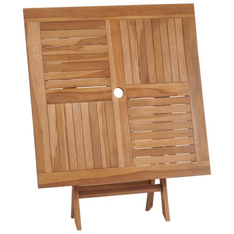 Składany stolik ogrodowy, 85x85x76 cm, lite drewno tekowe