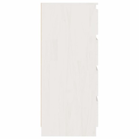 Szafka boczna, biała, 60x36x84 cm, lite drewno sosnowe