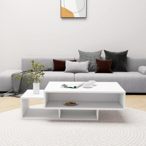 Stolik kawowy, biały, 105x55x32 cm, materiał drewnopochodny