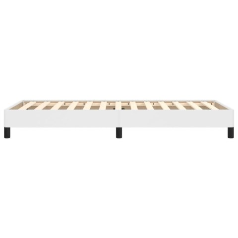 Rama łóżka, biała, 80x200 cm, obita sztuczną skórą