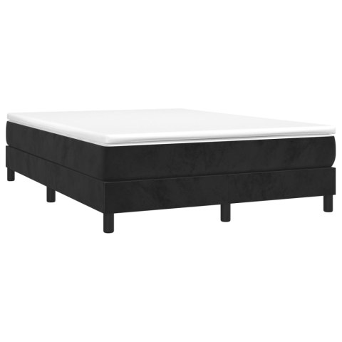 Łóżko kontynentalne, czarne, obite aksamitem, 140x190 cm