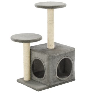 Drapak dla kota z sizalowymi słupkami, 60 cm, szary