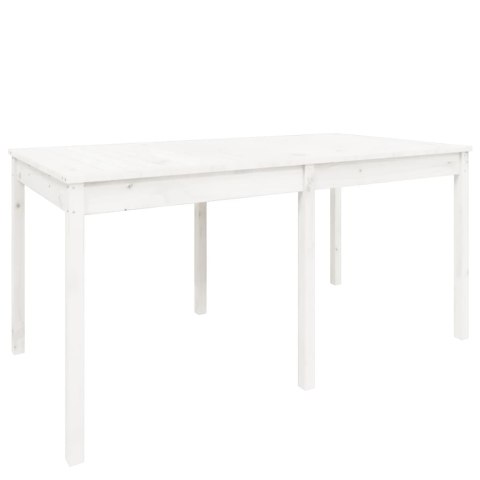 Stół ogrodowy, biały, 159,5x82,5x76 cm, lite drewno sosnowe