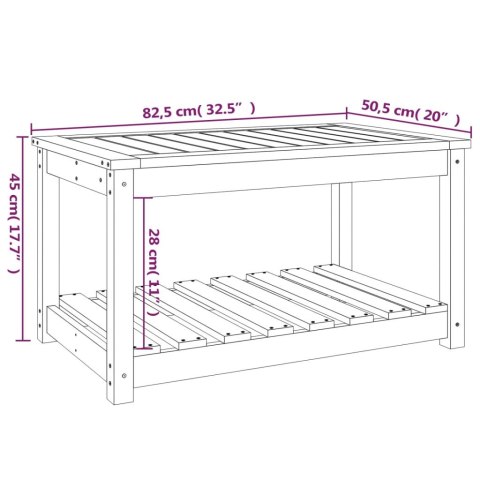 Stolik ogrodowy, 82,5x50,5x45 cm, lite drewno sosnowe