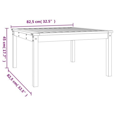 Stolik ogrodowy, 82,5x82,5x45 cm, lite drewno sosnowe