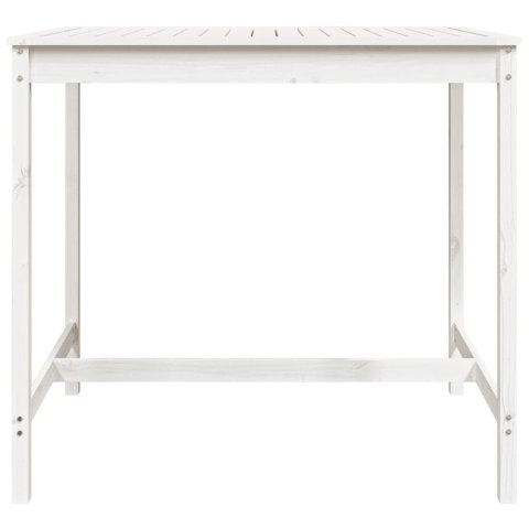 Stolik ogrodowy, biały, 121x82,5x110 cm, lite drewno sosnowe