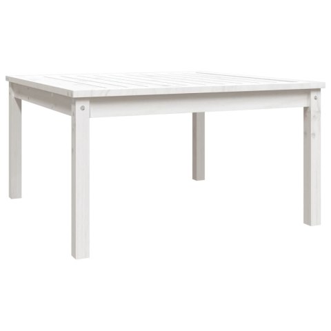 Stolik ogrodowy, biały, 82,5x82,5x45 cm, lite drewno sosnowe
