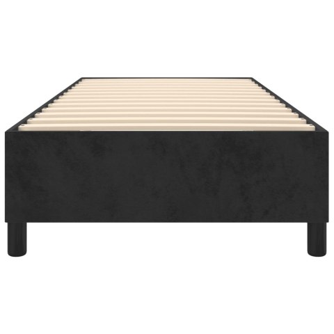 Łóżko kontynentalne, czarne, obite aksamitem, 80x200 cm