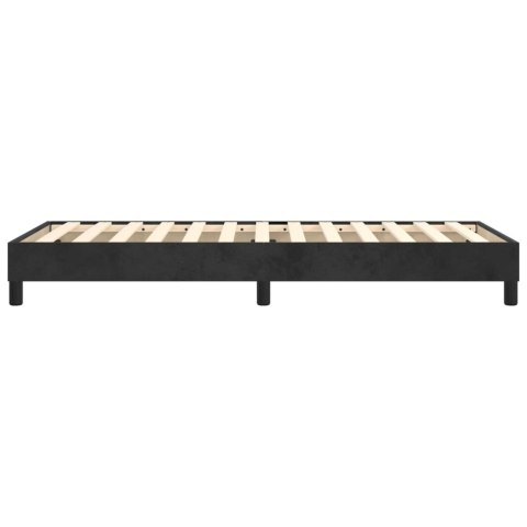 Łóżko kontynentalne, czarne, obite aksamitem, 90x200 cm