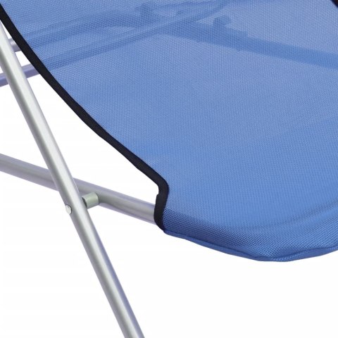 Składane krzesła plażowe, 2 szt., niebieskie, Textilene i stal