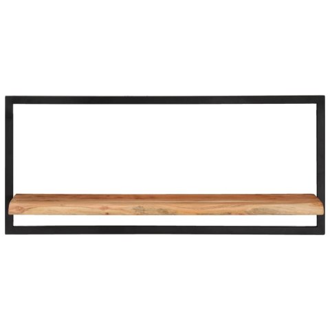 Półki ścienne, 2 szt., 80x25x35 cm, lite drewno akacjowe i stal