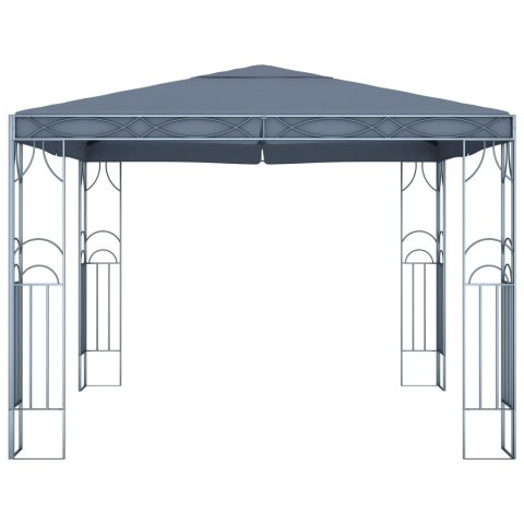Altana ze sznurem lampek LED, 300x300 cm, antracytowa