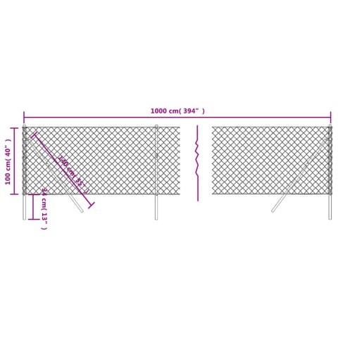 Ogrodzenie z siatki, zielone, 1x10 m