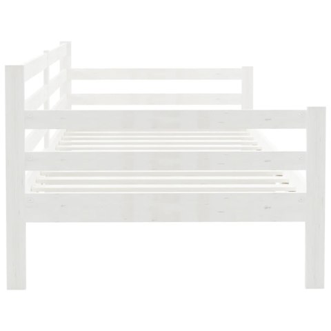 Łóżko dzienne, białe, lite drewno sosnowe, 90x200 cm