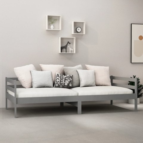 Łóżko dzienne, szare, lite drewno sosnowe, 90x200 cm