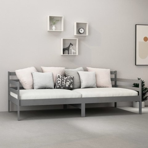 Łóżko dzienne, szare, lite drewno sosnowe, 90x200 cm