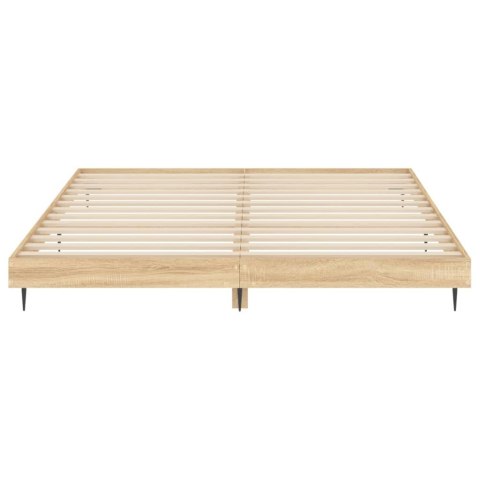 Rama łóżka, dąb sonoma, 200x200 cm, materiał drewnopochodny