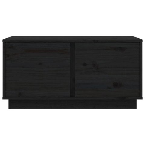 Stolik kawowy, czarny, 80x50x40 cm, lite drewno sosnowe