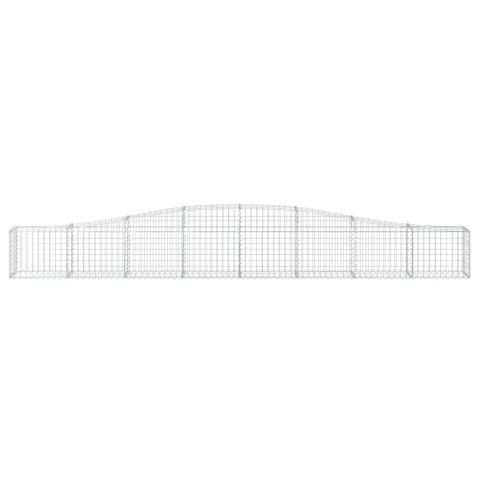 Kosze gabionowe, 3 szt, 400x30x40/60 cm, galwanizowane żelazo