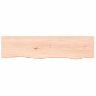 Półka, 80x20x6 cm, surowe lite drewno dębowe