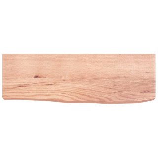 Półka, jasnobrązowa, 60x20x6 cm, lakierowane lite drewno dębowe