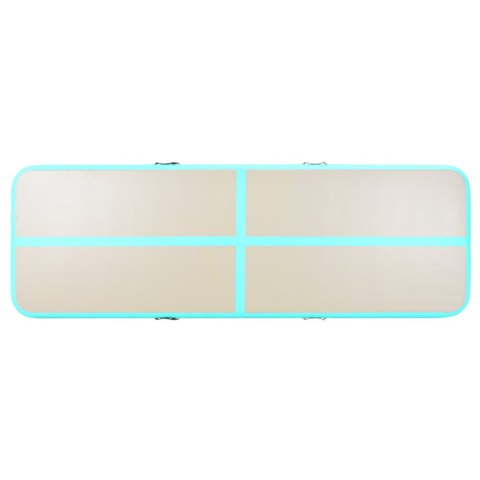 Mata gimnastyczna z pompką, 400x100x10 cm, PVC, zielona