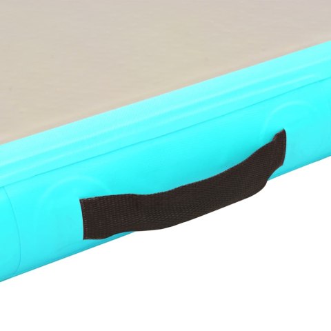 Mata gimnastyczna z pompką, 400x100x10 cm, PVC, zielona