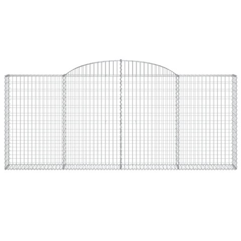 Łukowaty kosz gabionowy 300x30x120/140 cm, galwanizowane żelazo