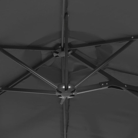 Parasol ogrodowy podwójny z LED, antracytowy, 316x240 cm