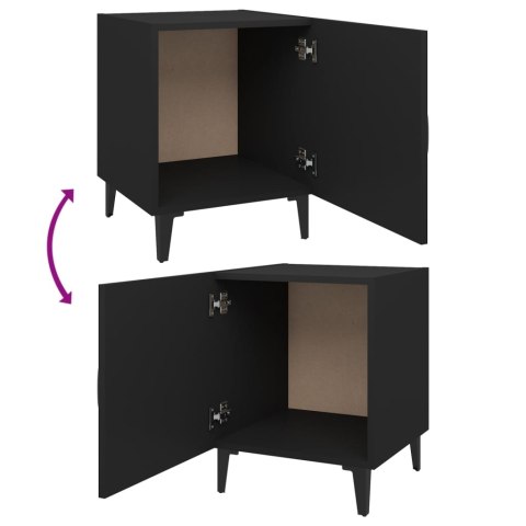 Szafki nocne, 2 szt., czarne, materiał drewnopochodny