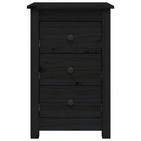 Szafki nocne, 2 szt., czarny, 40x35x61,5cm, lite drewno sosnowe